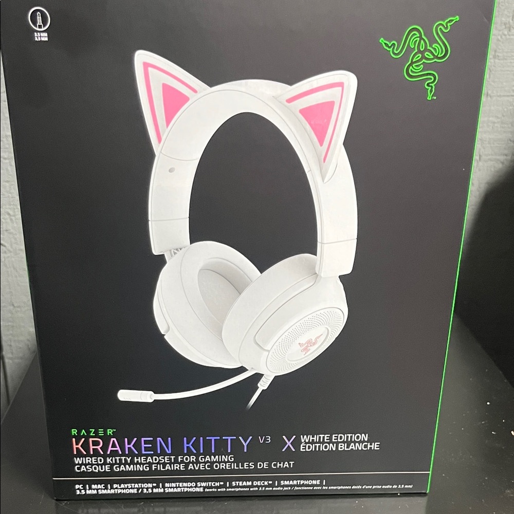 Razer Kraken Kitty V3 White and Pink Headset